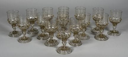 Ernest LEVEILLE (1848-1913)
Suite de 15 verres à l