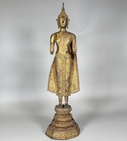 SIAM
Statue en bronze anciennement laqué et doré, 