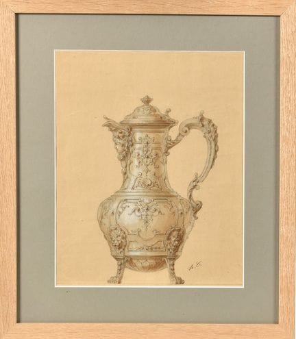 Neo-Renaissance-style coffee pot, decorated with i