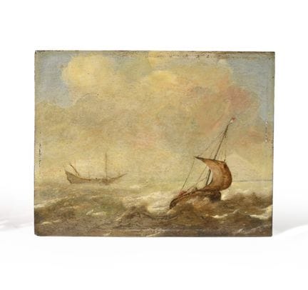 17th-Century Dutch School 
Sailing Ships on the Op