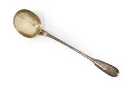 Silver LADLE, “filet contours” style; the spoon is