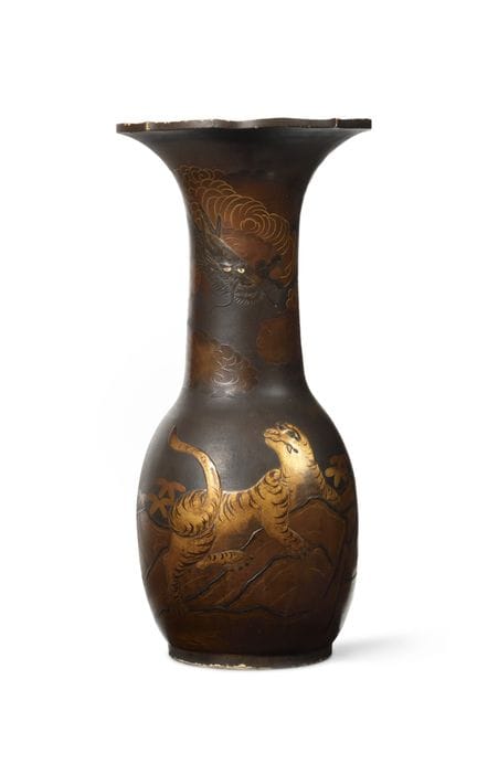 JAPAN, 
Porcelain baluster vase with a flared neck
