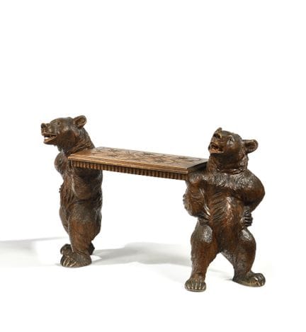 TRAVAIL DE LA FORET NOIRE
BANC AUX OURS 
En bois s