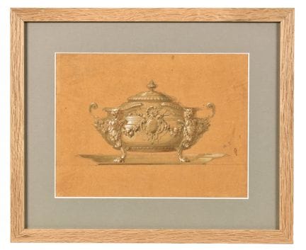 SET OF DRAWINGS OF GOLD AND SILVERWARE – Paris, la