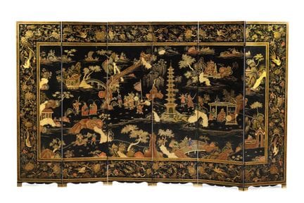 LARGE SIX-PANEL SCREEN
Finished in European varnis