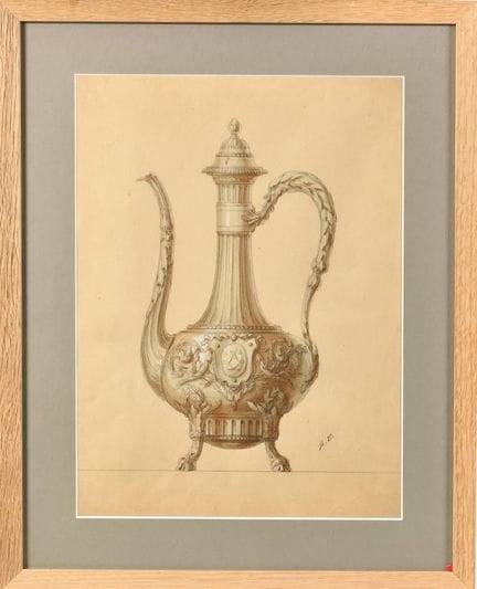 Louis XVI-style teapot, decorated with foliage mot