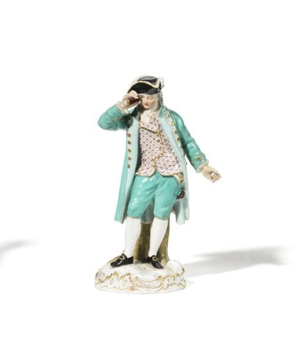 MEISSEN 
Figure of an elegant man with a telescope