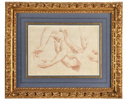SCUOLA FRANCESE DEL XVIII secolo 
Studi di mani e 