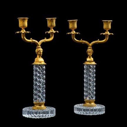 candelabri in cristallo, nel gusto di
Coppia di ca