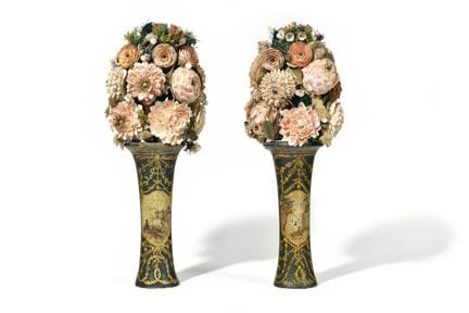 NAPLES
A rare pair of trumpet-shaped vases made of