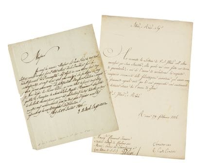PAPAUTÉ. – Ensemble de 2 lettres.	100/150

LES DEU