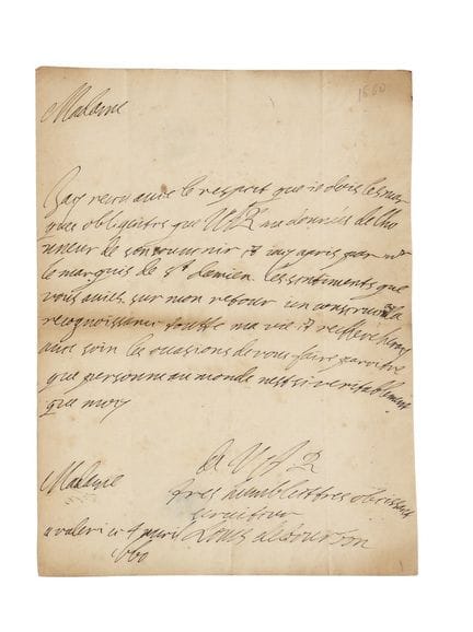 CONDÉ (Louis de Bourbon, prince de). Lettre autogr