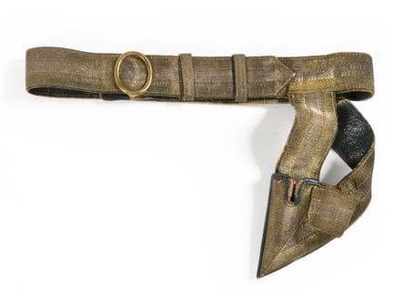 CEINTURON DE VÉNERIE porte-dague et porte-fouet ou