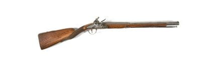 FUSIL A SILEX.
Canon rond à pans au tonnerre poinç