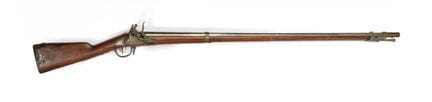 FUSIL D’INFANTERIE À SILEX MODÈLE 1777.
Canon rond