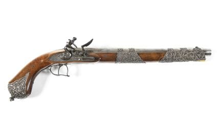 LONG ET RICHE PISTOLET DE RECOMPENSE à silex à l'o