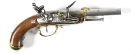 PISTOLET DE MARÉCHAUSSÉE MODÈLE 1770.
Canon rond à