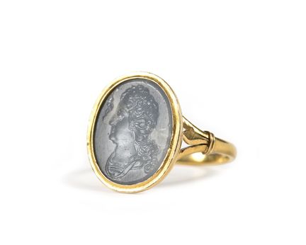 INTAILLE AU PROFIL DE LOUIS XIV montée sur une bag