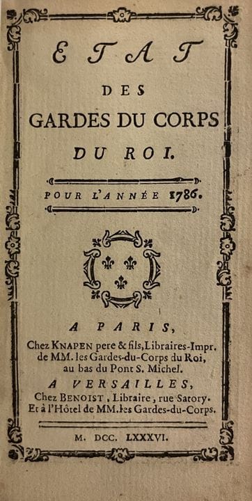 « État des gardes du corps du Roi pour l’année 178