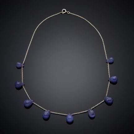 Collar de oro blanco de 750 milésimas, con cadena 