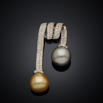 Colgante de estilo desenfadado en oro blanco de 75