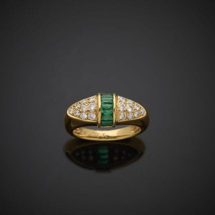 BRY PARIS.
Bague en or jaune 750 millièmes, sertie