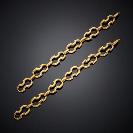 Ensemble de deux bracelets en or jaune 750 millièm