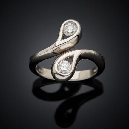 DIAMANTI.
Bague Toi et Moi en or gris 750 millième