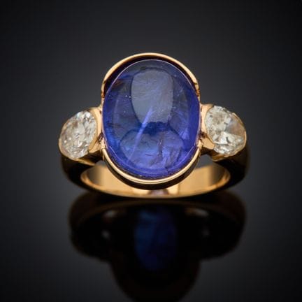 Bague en or rose 750 millièmes, présentant une tan