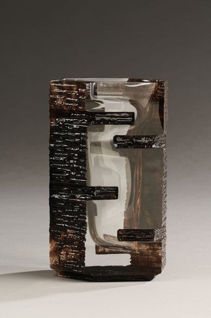 DAUM France.
Brown-tinted crystal vase, “Argos” mo