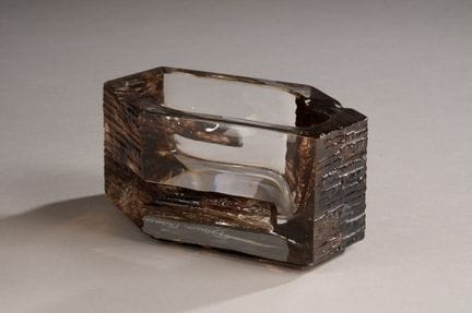 DAUM France.
Brown-tinted crystal ashtray, “Argos”