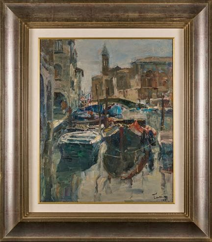 20th-century Italian school.
La Chioggia.
Oil on c