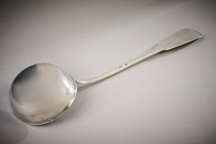 800-thousandths foreign silver ladle, “uniplat” mo