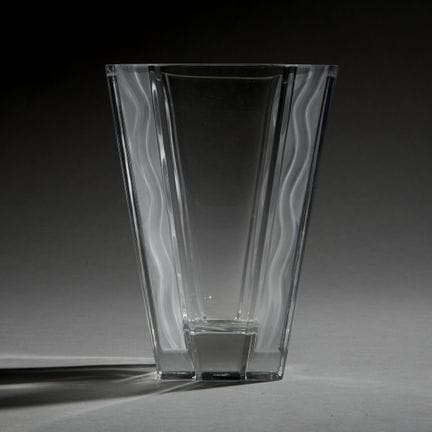 Flared vase made of clear and frosted crystal (sli
