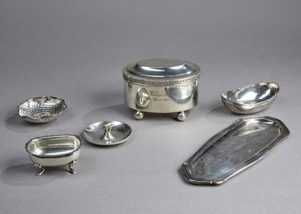 800-thousandths silver set (dents, dings, oxidatio
