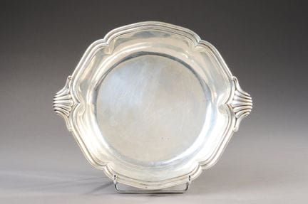 Round bowl with six ridges, made of 950-thousandth
