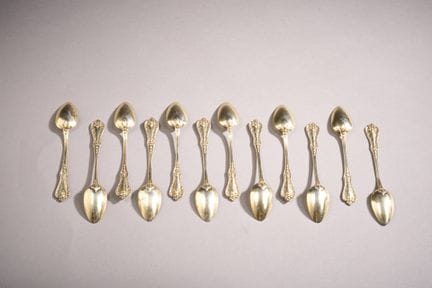 A set of twelve small mocha spoons made of 800-tho
