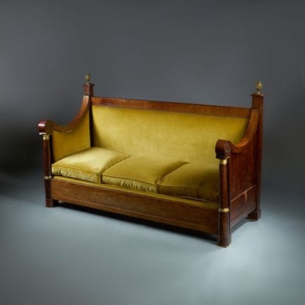 Sofa made of mahogany and mahogany veneer (cracks,