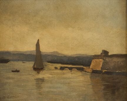 Alfred CASILE (1848–1909).
Sailing Ship Near the R