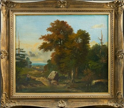 A. CATTEAU (19th century).
Lively Autumn Landscape