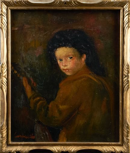 CORLULIN (20th century).
Child Musician.
Oil on ca