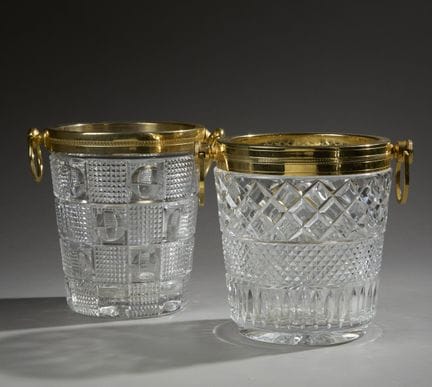 Two bottle buckets of similar design, made of mold