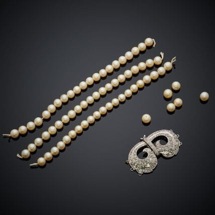 Fermoir de collier à cliquet en platine 850 milliè