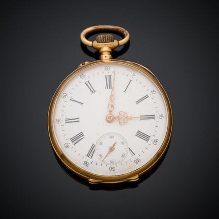 Montre de poche en or rose 750 millièmes, cadran é