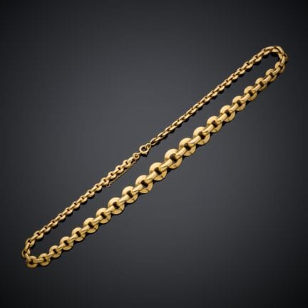 Collier en or jaune 750 millièmes, à maillons arro