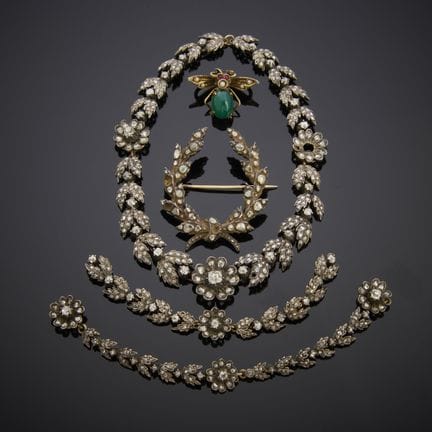 Ensemble de bijoux anciens en or 585 millièmes et 