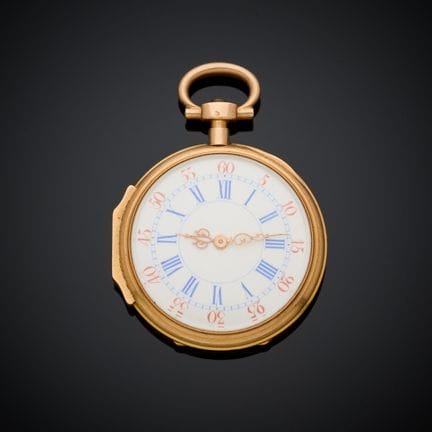 Montre de col en or jaune 750 millièmes, cadran ém