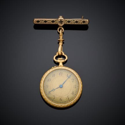Montre de col en or jaune 750 millièmes, cadran do