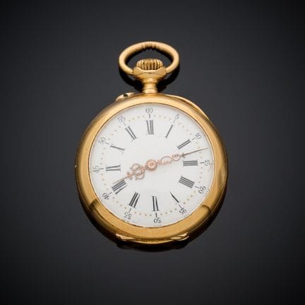 Montre de col en or jaune 750 millièmes, cadran ém