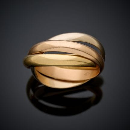 CARTIER « Trinity ».
Bague en or trois tons 750 mi